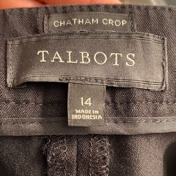 Talbots Pants 14 Black Cropped Straight Leg Trousers‎ Professional Chatham Crop - Picture 7 of 10